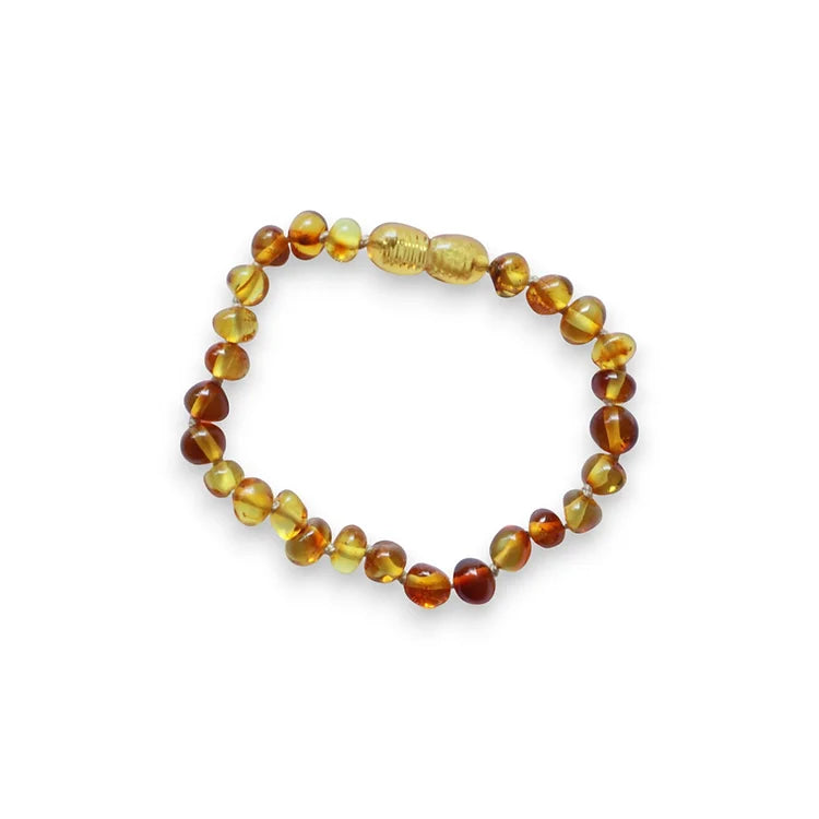 צמיד ענבר בלטי - דבש מבריק