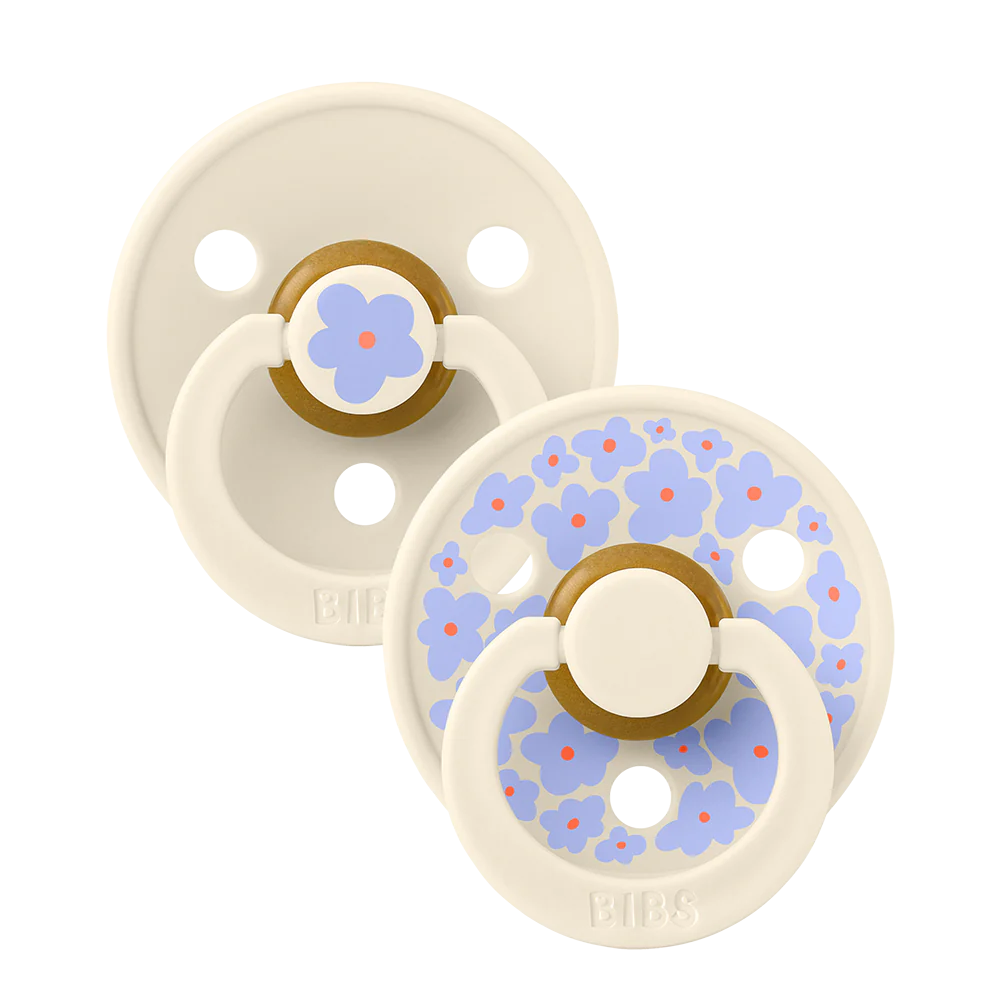 מוצץ - פרחים קטנים - שנהב מאוב Bibs Studio Colour