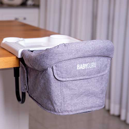 כסא אוכל לתינוק - אפור מלאנז'