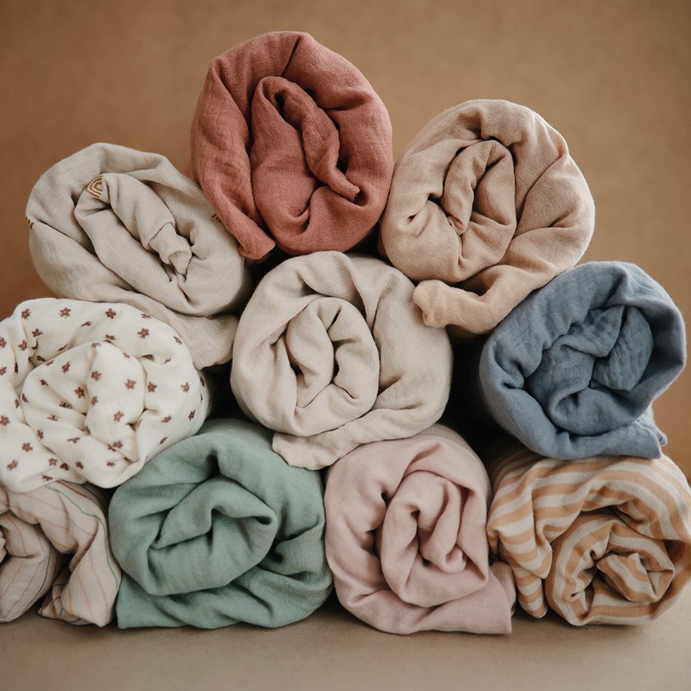 סדין כיסוי משטח החתלה - סטרייפ נטורל