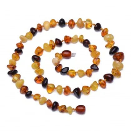 שרשרת ענבר בלטי - לתינוק - צבעוני מבריק