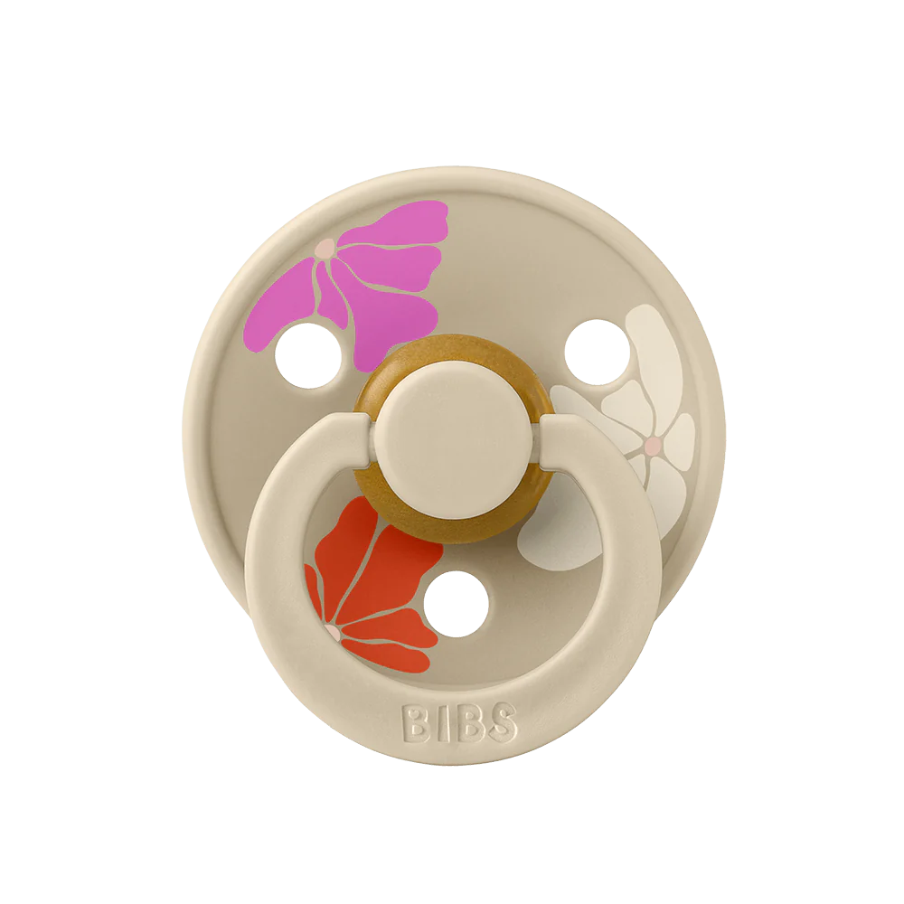 מוצץ - פרחים שלישיה - וניל Bibs Studio Colour