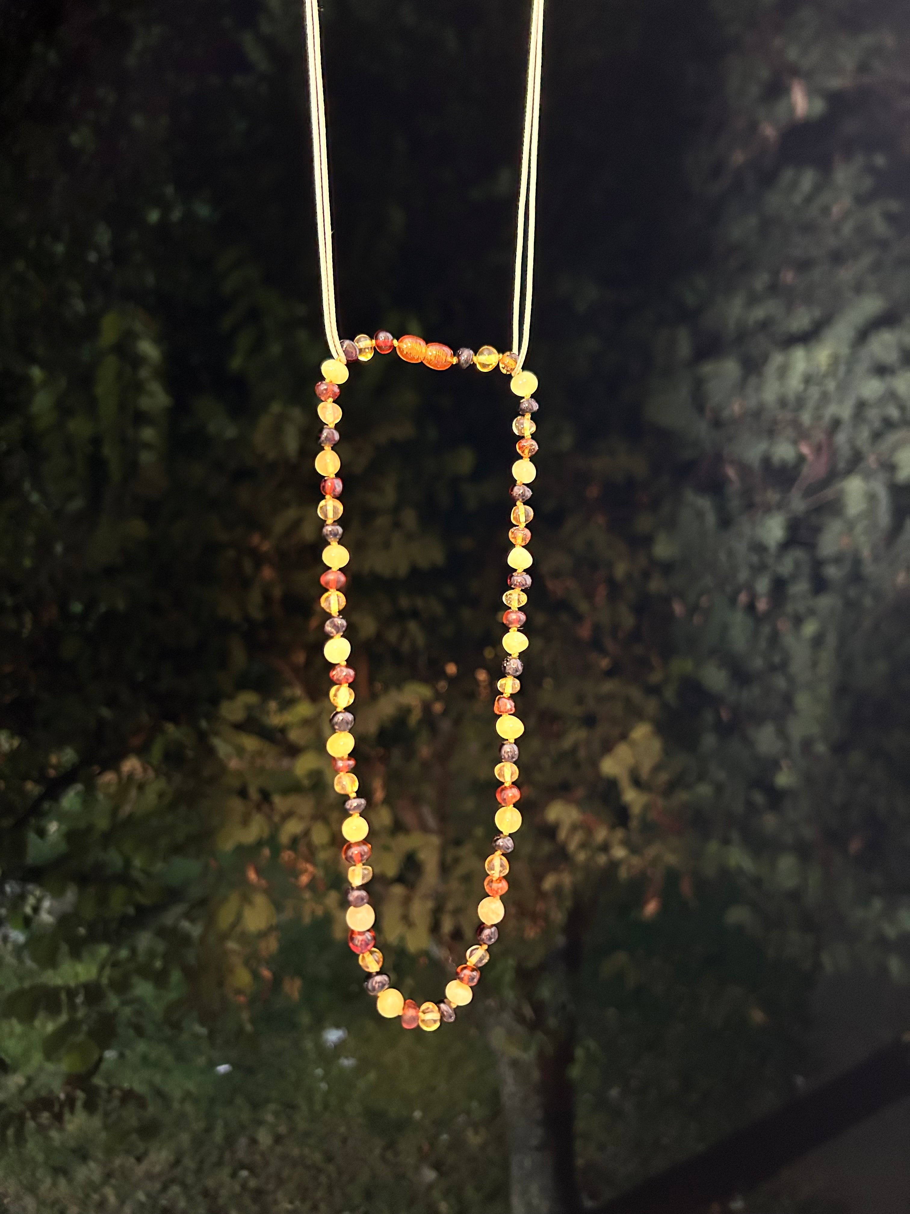 שרשרת ענבר בלטי - לאמא - צבעוני מבריק