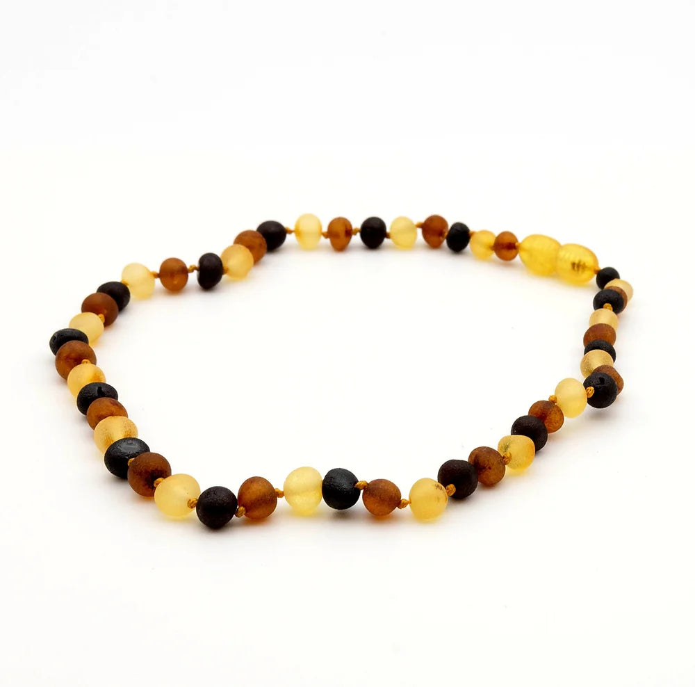 שרשרת ענבר בלטי - לתינוק - צבעוני מט