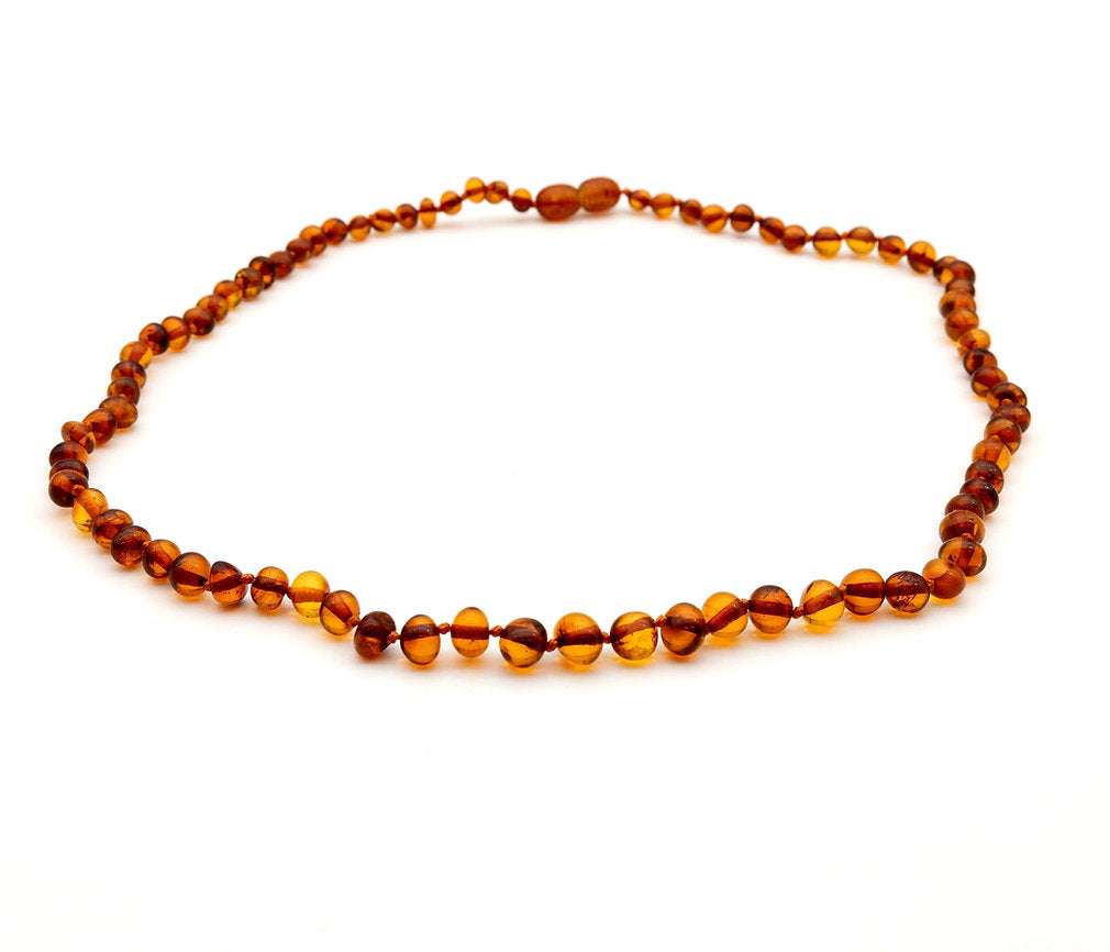 שרשרת ענבר בלטי - לאמא - קוניאק בהיר מבריק