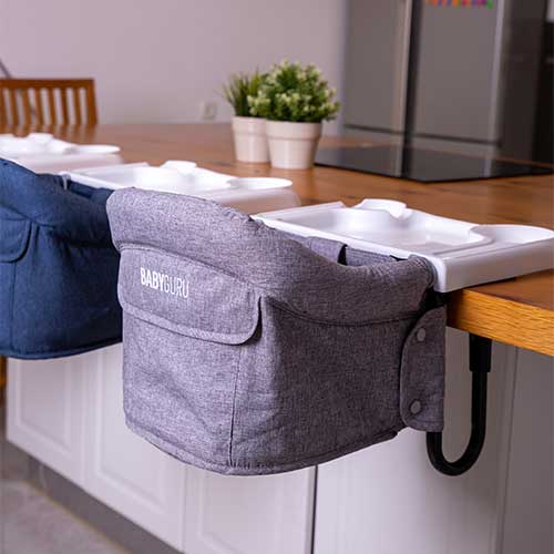 כסא אוכל לתינוק - אפור מלאנז'