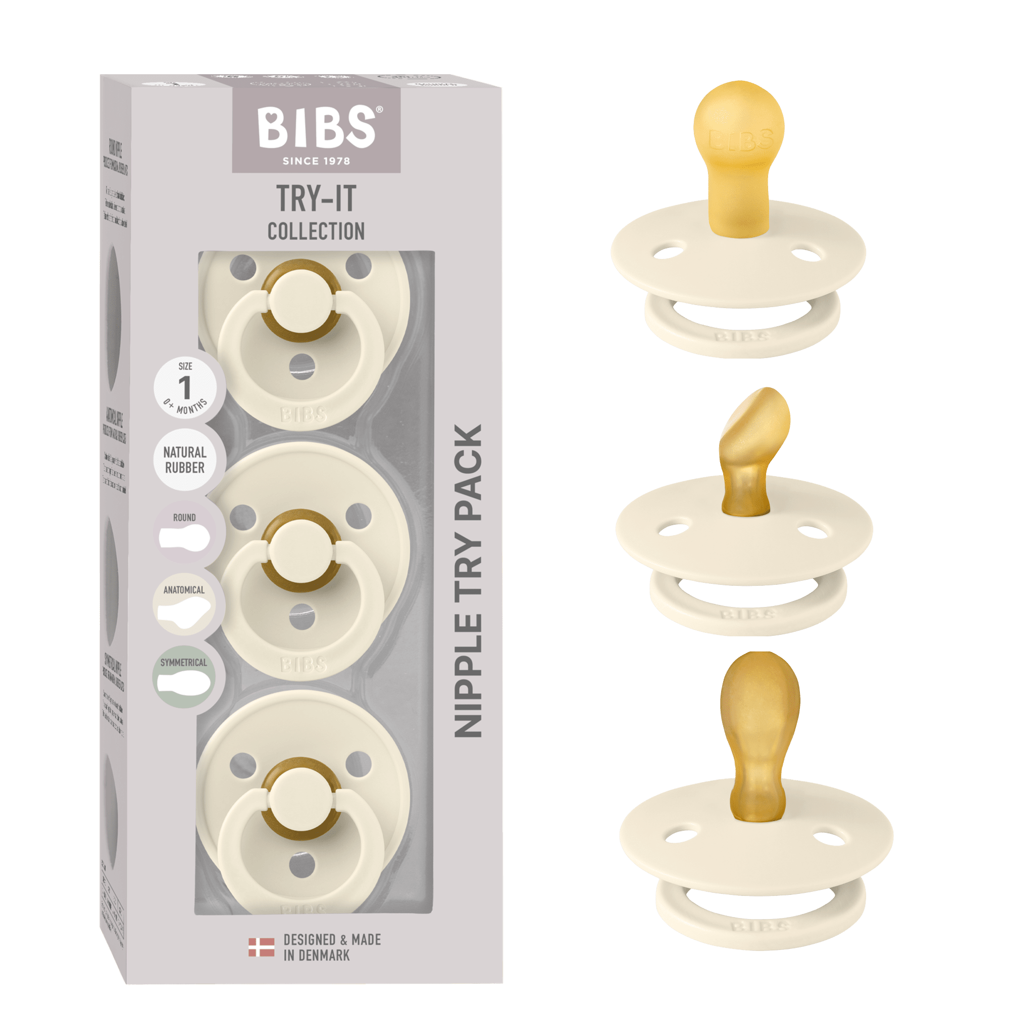 מוצצים מארז התנסות לטקס - שנהב Bibs