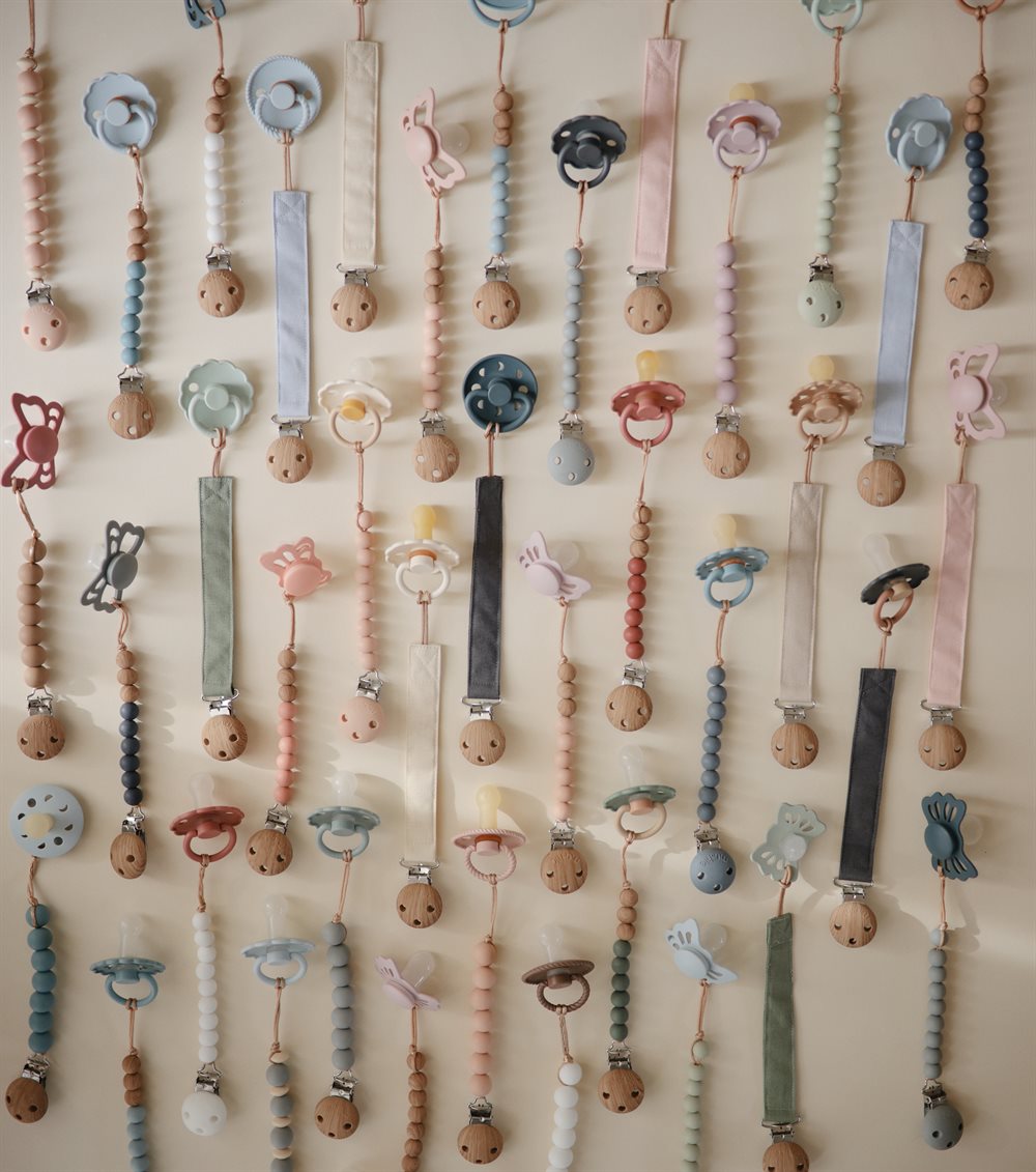 מחזיק קליפס למוצץ - זוג קרם בלאש