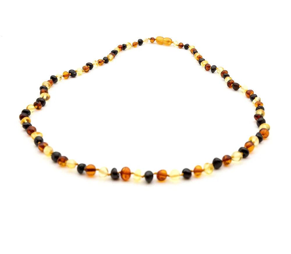 שרשרת ענבר בלטי - לתינוק - צבעוני מבריק