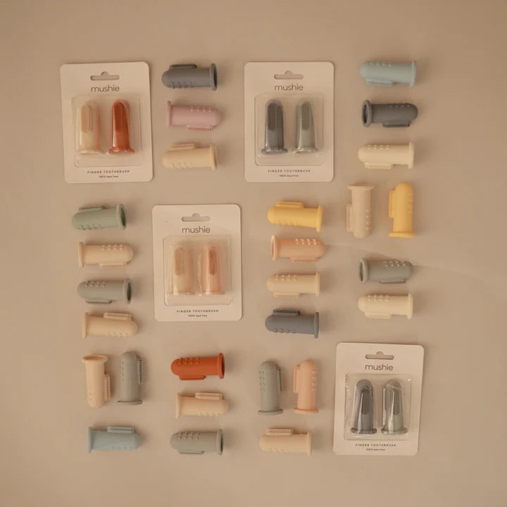 מברשות שיניים פינגרז - זוג קרם מאוב