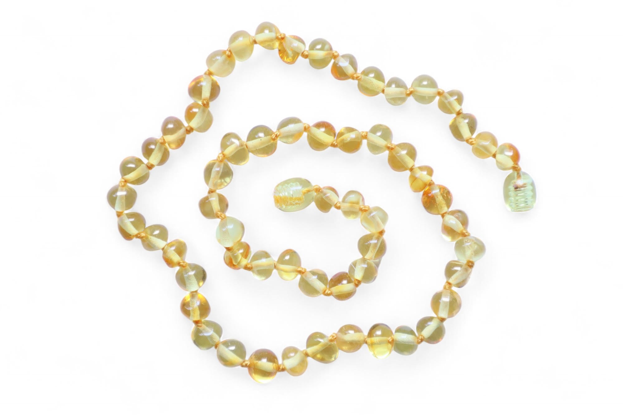 שרשרת ענבר בלטי - לתינוק - לימון מבריק