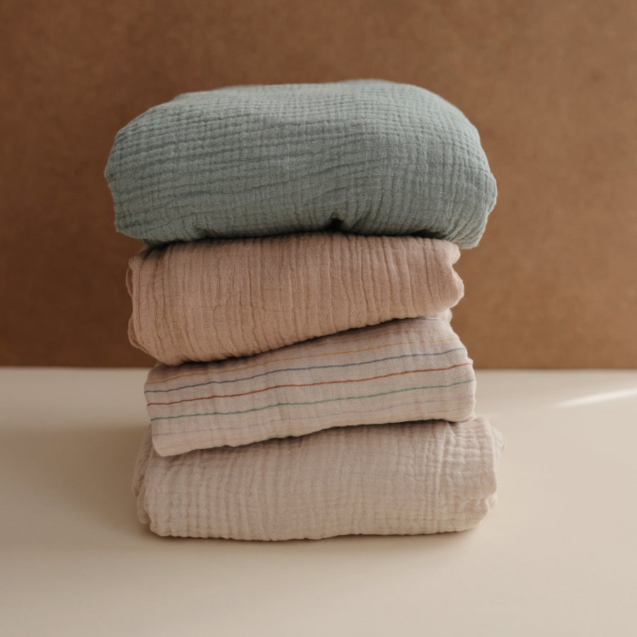 סדין עריסה אורגני - סטרייפ רטרו