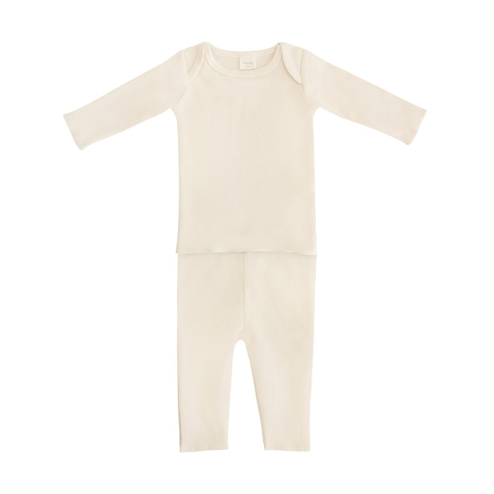 סט חולצה ומכנסיים - קרם