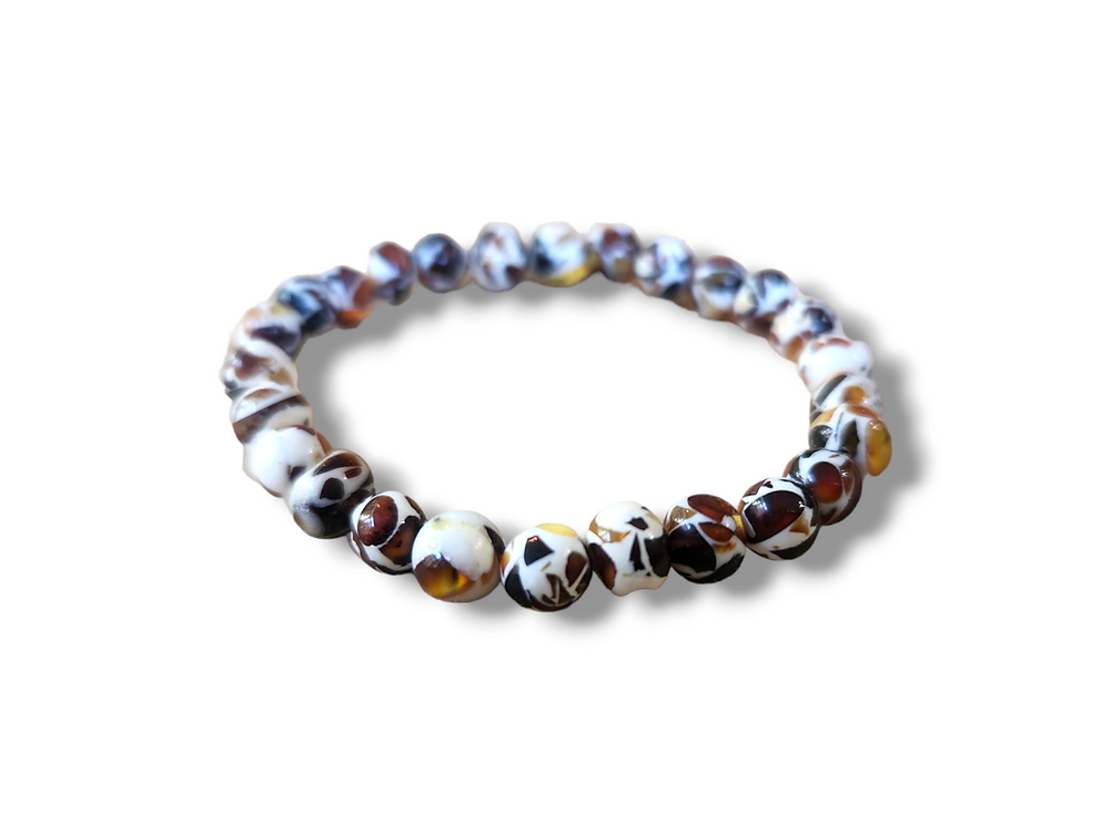 צמיד ענבר בלטי - מנומר מבריק